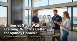 Timber vs steel wall framing comparison showing durability, cost, and construction differences for Sydney homes by Ramcon Carpentry